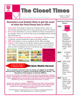February 201 - Carson Valley Community Food Closet