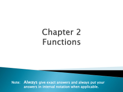 Chapter 2 Functions - Missouri Western State University