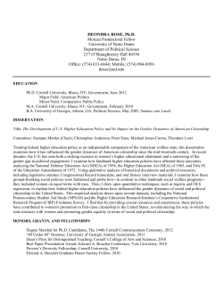 DEONDRA ROSE, Ph.D. University of Notre Dame Department of