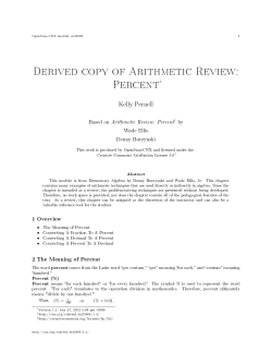Derived copy of Arithmetic Review: Percent