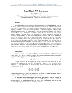 P/SV wave impedance - Seismology and Geophysics, University of