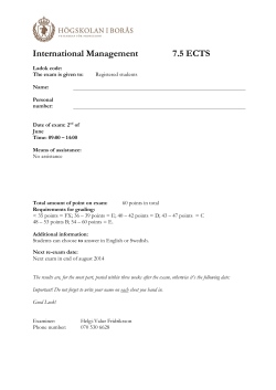 F&ouml;rslag p&aring; process f&ouml;r tentamen