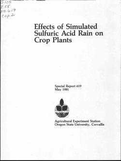 Effects of Simulated Sulfuric Acid Rain on Crop Plants