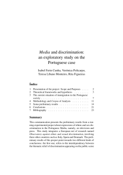 Media and discrimination: an exploratory study on the - BOCC