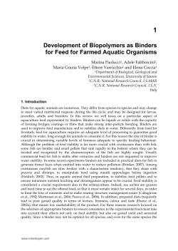 Development of Biopolymers as Binders for Feed for