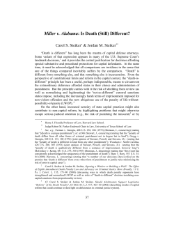 Miller v. Alabama: Is Death (Still) Different?