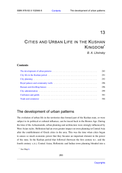 CITIES AND URBAN LIFE IN THE KUSHAN KINGDOM The