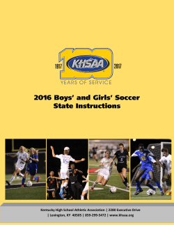 2016 Boys` and Girls` Soccer State Instructions