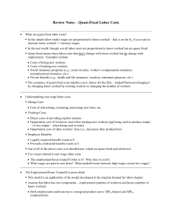 Review Notes &ndash; Quasi-Fixed Labor Costs