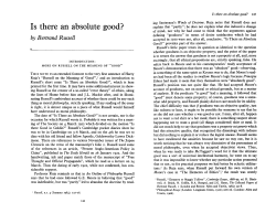 Is There an Absolute Good?