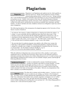 Plagiarism - Department of English