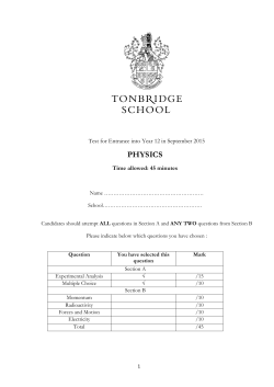 Physics Year 12 - Tonbridge School