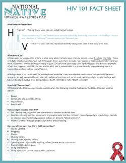 hiv 101 fact sheet - National Native HIV/AIDS Awareness Day