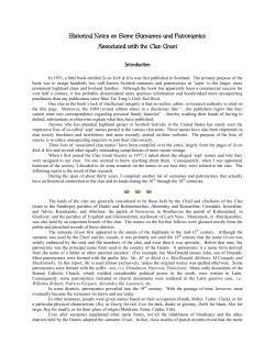 Historical Notes on Some Surnames and Patronymics Associated