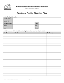 Facility Biosolids Plan - Florida Department of Environmental
