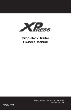 Drop-Deck Trailer Owner`s Manual