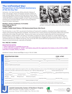 The Unfinished War - The Jewish Community Relations Council of
