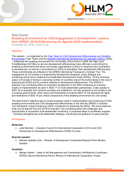 Enabling Environment for CSO Engagement in Development
