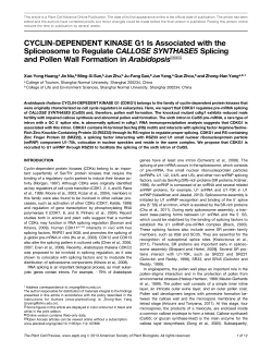 CYCLIN-DEPENDENT KINASE G1 Is Associated