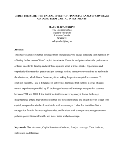 The Causal Effect of Financial Analyst Coverage on Long