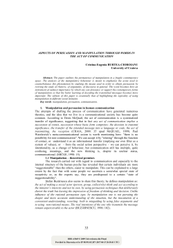 Aspects of Persuasion and Manipulation through Words