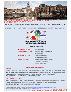 Glycoscience Japan-The Netherlands Joint Seminar 2016