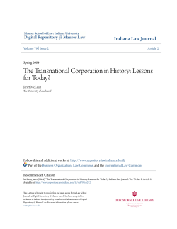 The Transnational Corporation in History: Lessons for Today?