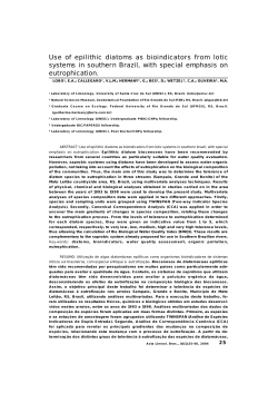 Use of epilithic diatoms as bioindicators from lotic
