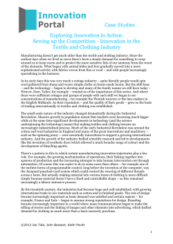 Exploring Innovation in Action: Sewing up