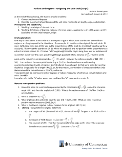 Radians and Degrees: navigating the unit circle (script)