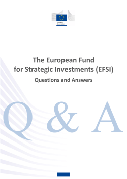 The European Fund for Strategic Investments (EFSI)