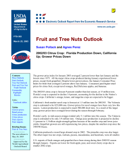 Fruit and Tree Nut Outlook - USDA Economics, Statistics and Market