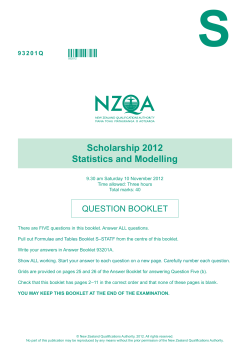 Scholarship Statistics and Modelling (93201) 2012