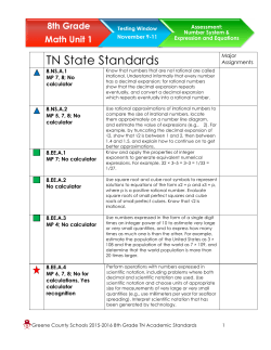 Math Curriculum Map - Greene County Schools