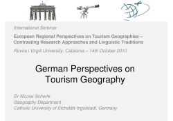 German Perspectives on Tourism Geography
