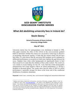 What did abolishing university fees in Ireland do? Kevin Denny