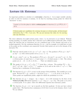 Lecture 13: Extrema - Harvard Math Department