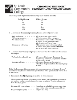 Choosing the Right Pronoun and Who or Whom
