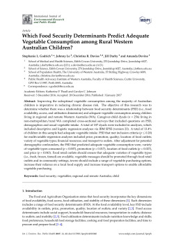 Which Food Security Determinants Predict Adequate Vegetable