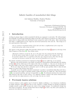 Infinite families of monohedral disk tilings