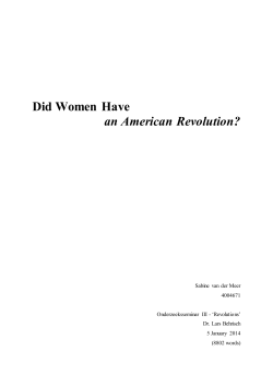 Did Women Have an American Revolution?