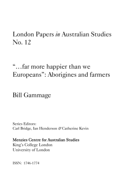 No. 12. Bill Gammage - King`s College London