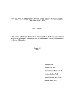 POP CULTURE AND PEDAGOGY: TAKING UP SCHOOL