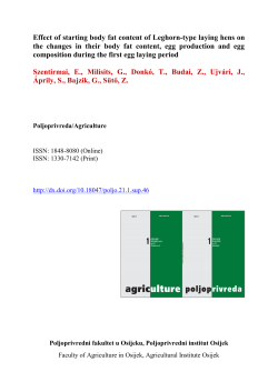 Effect of starting body fat content of Leghorn