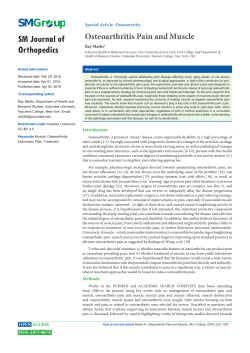Osteoarthritis Pain and Muscle