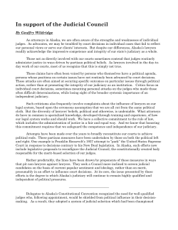in support of the judicial council
