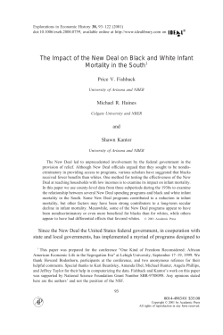 The Impact of the New Deal on Black and White Infant Mortality in