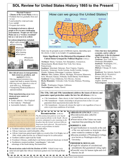SOL Review for United States History 1865 to the Present
