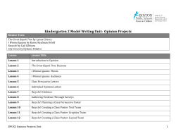 K2 Model Writing Unit Opinion Projects