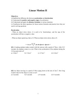 Linear Motion II